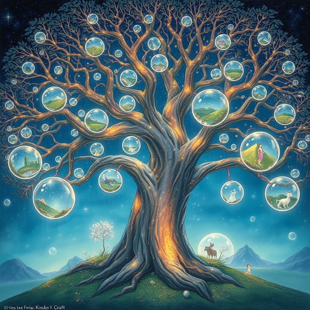 Majestic Tree of Shimmering Worlds
