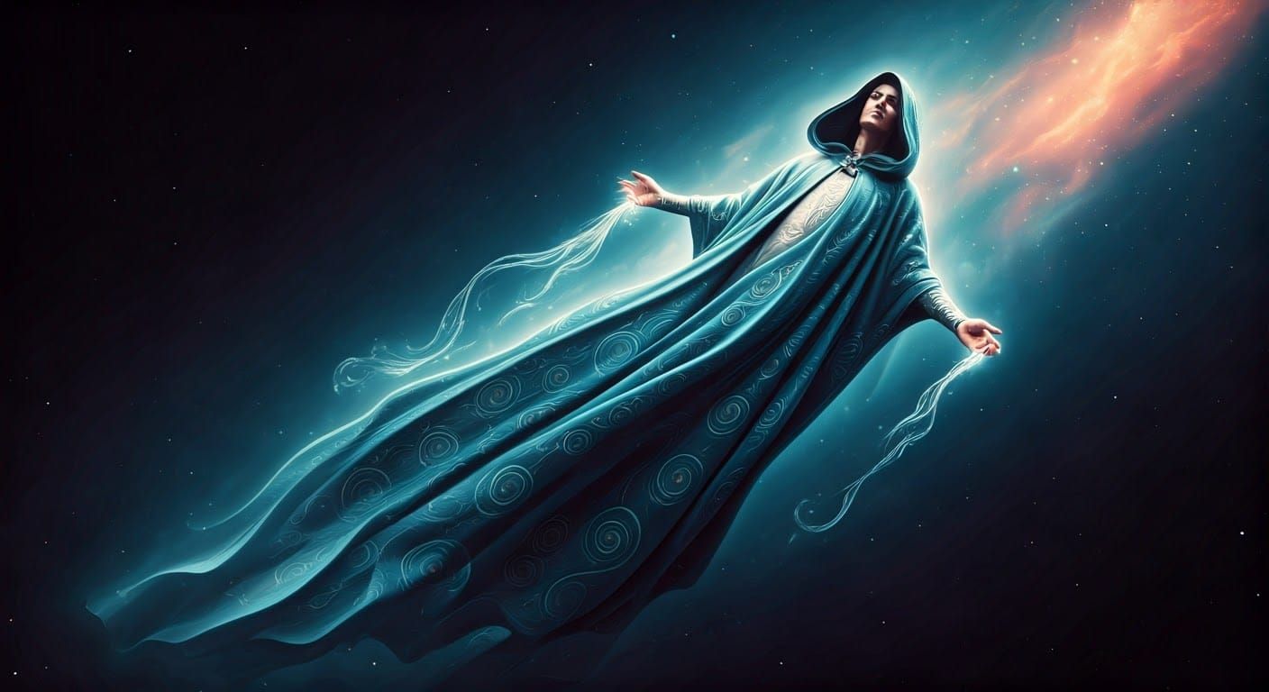 Dreaming Figure in Starlight Cloak