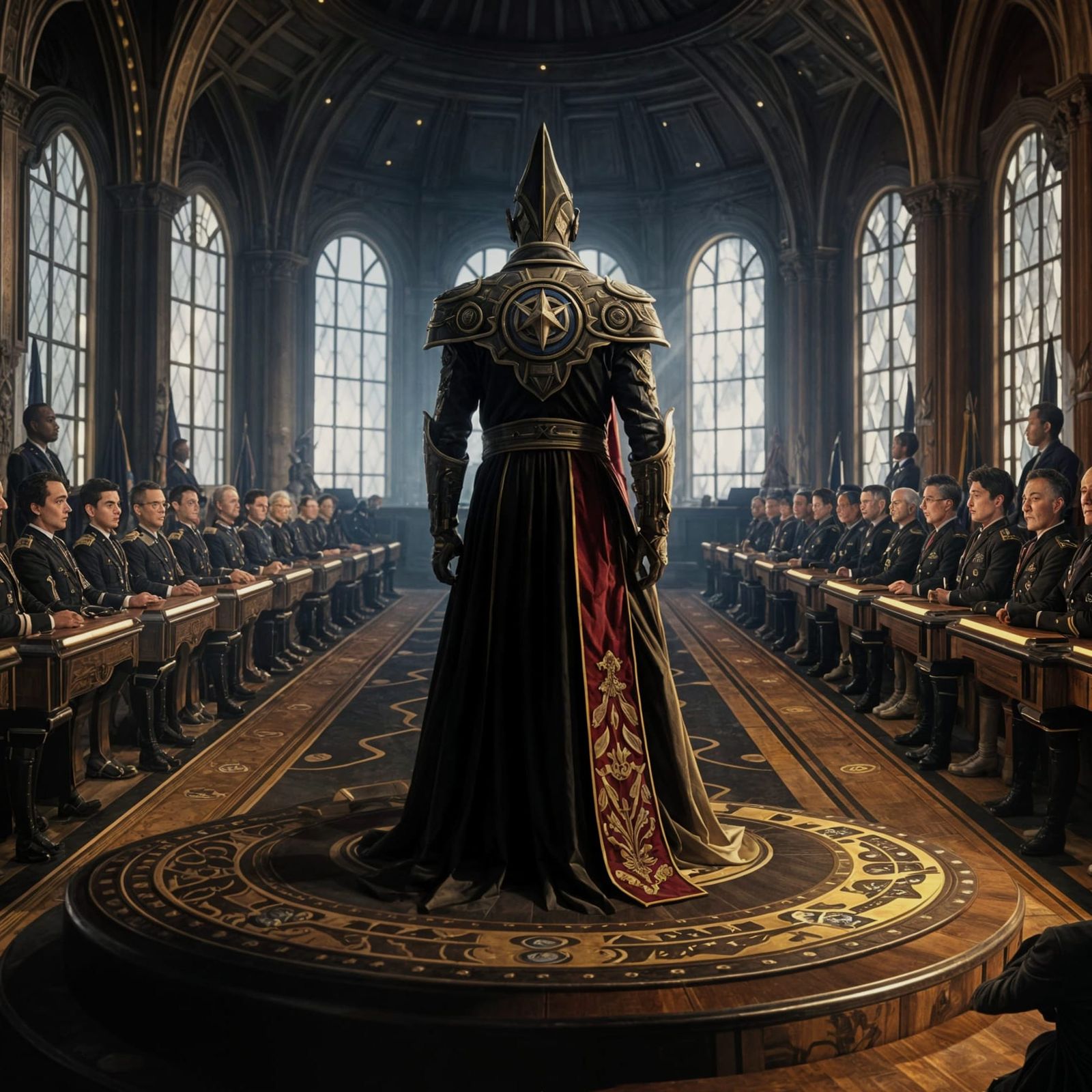 Alien Commander's Surprising Report: Photorealistic Scene