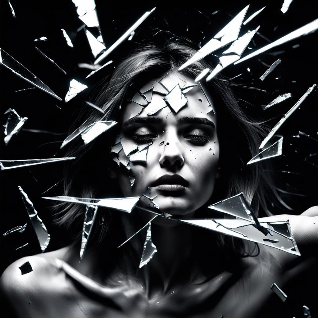 Shattered Mirror: Explosion of Tears in Vogue Photography