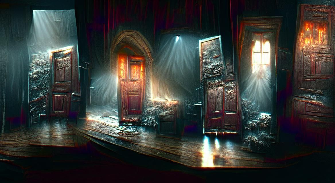 Hyperdetailed Horror Door Concept Art in 8k