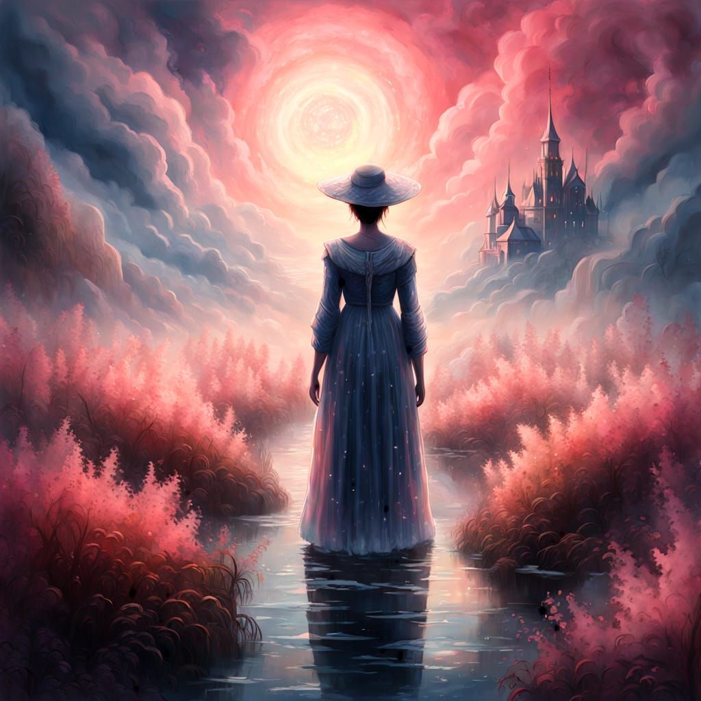 Dreamy Pregnancy Scene in Vibrant Watercolor Style