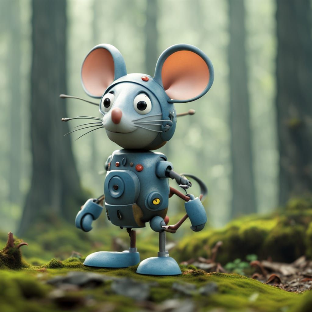 Robot Mouse in Foggy Forest