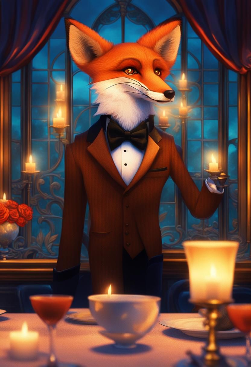 Fox in Tuxedo: Anime-Inspired Rembrandt Lighting