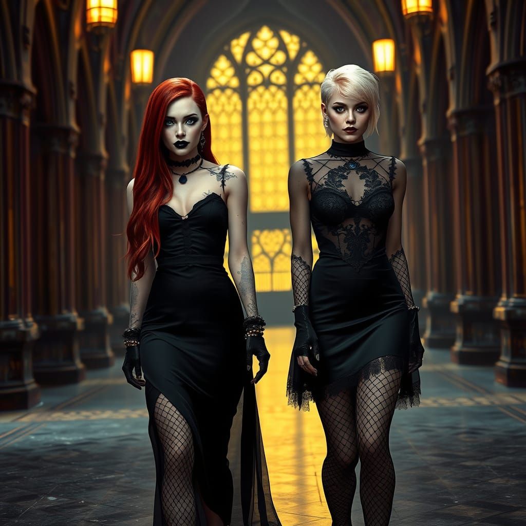 Gothic Goddesses Stroll Through Dark Elegance