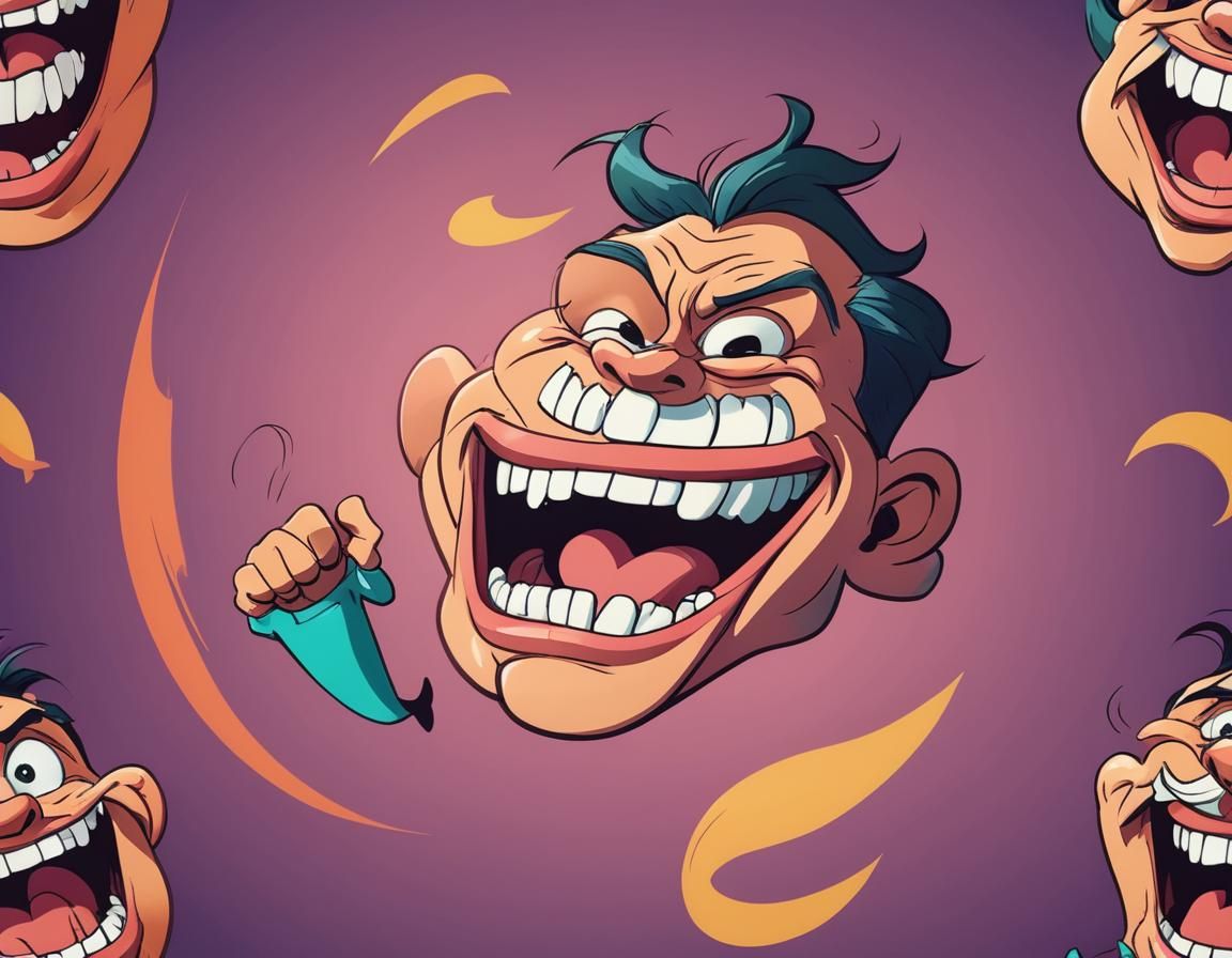 Surreal Cartoon Character with Exaggerated Features in Vibra...