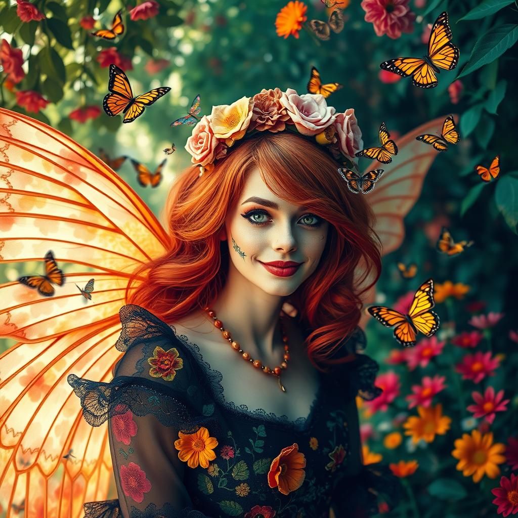 Day of the Dead Woman in Surreal Dreamscape