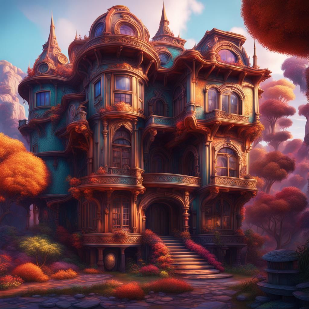 Abstract Home Architecture in Bright Colors