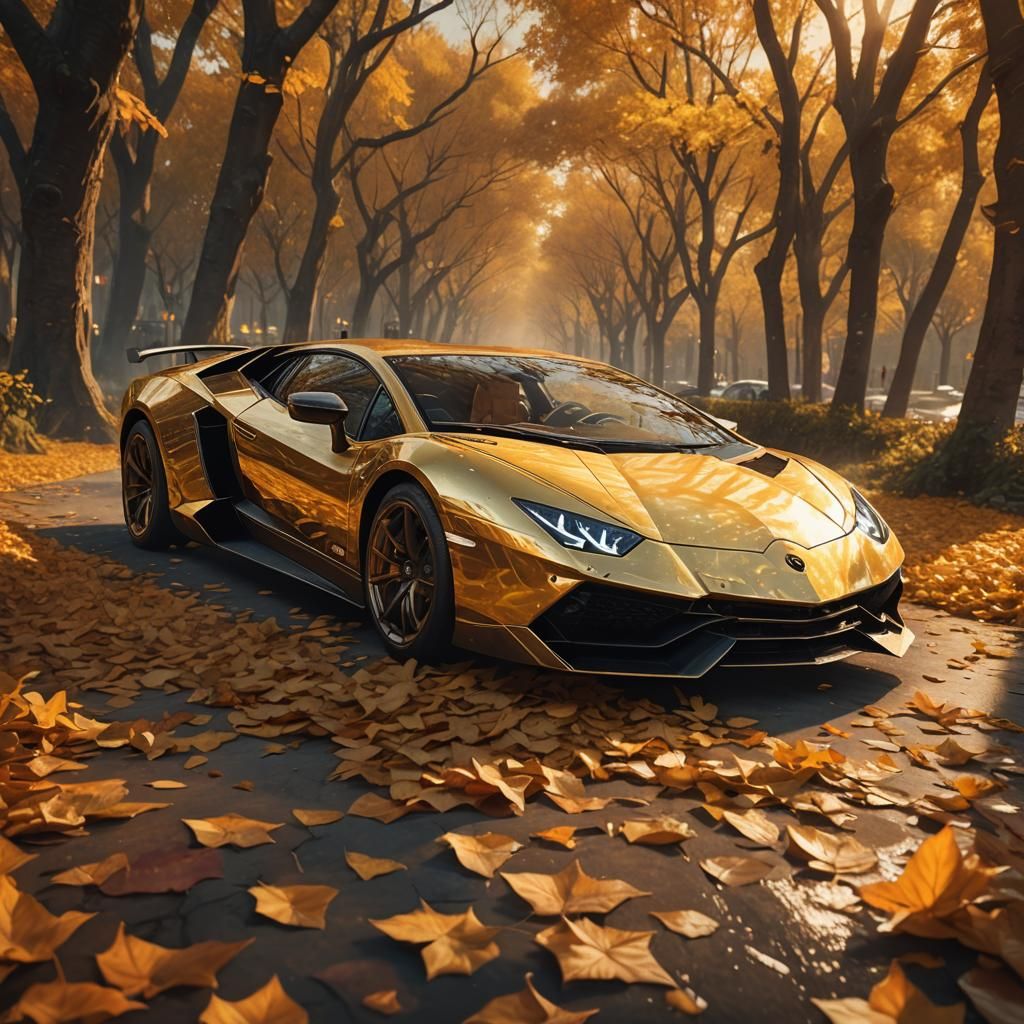 Lamborghini Aventador Speeds Through Autumn Leaves