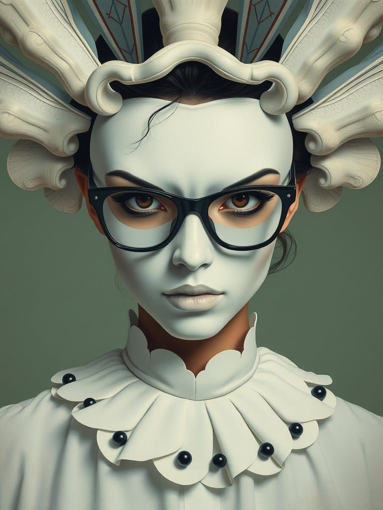 Ethereal Portrait of a Sorority President in Surrealist Styl...