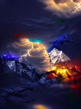 Luminous Storm Over Everest in 3D