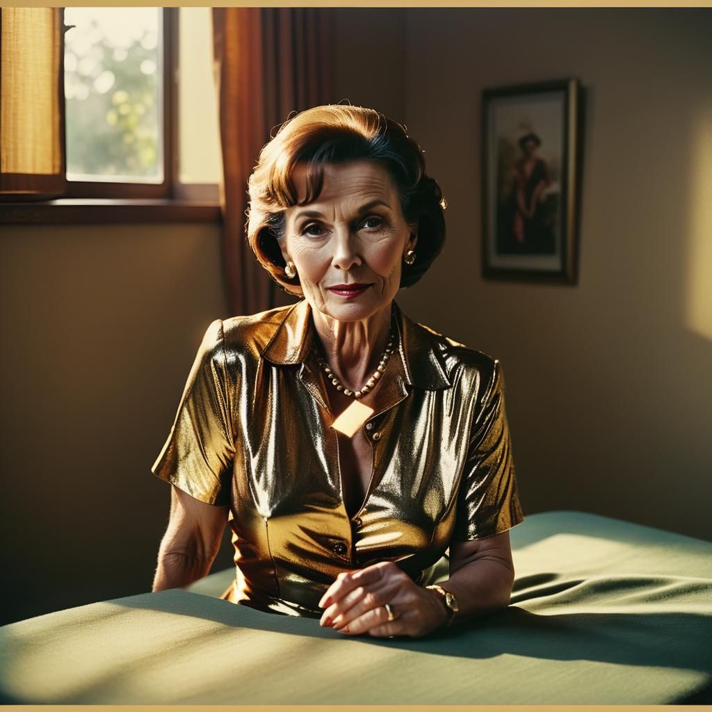 Stunning 1960s Lady Portrait in Golden Light