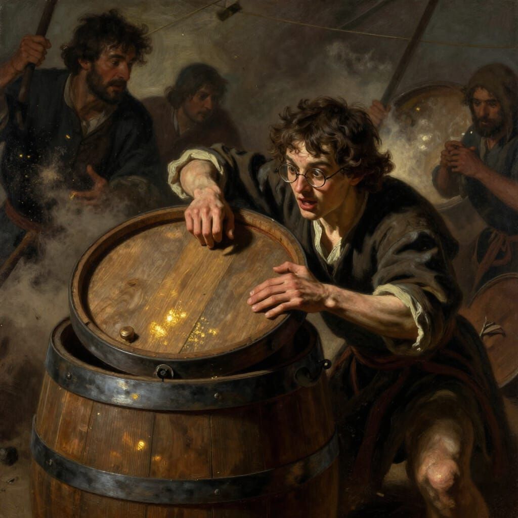 Scribe Hides in Barrel During Attack