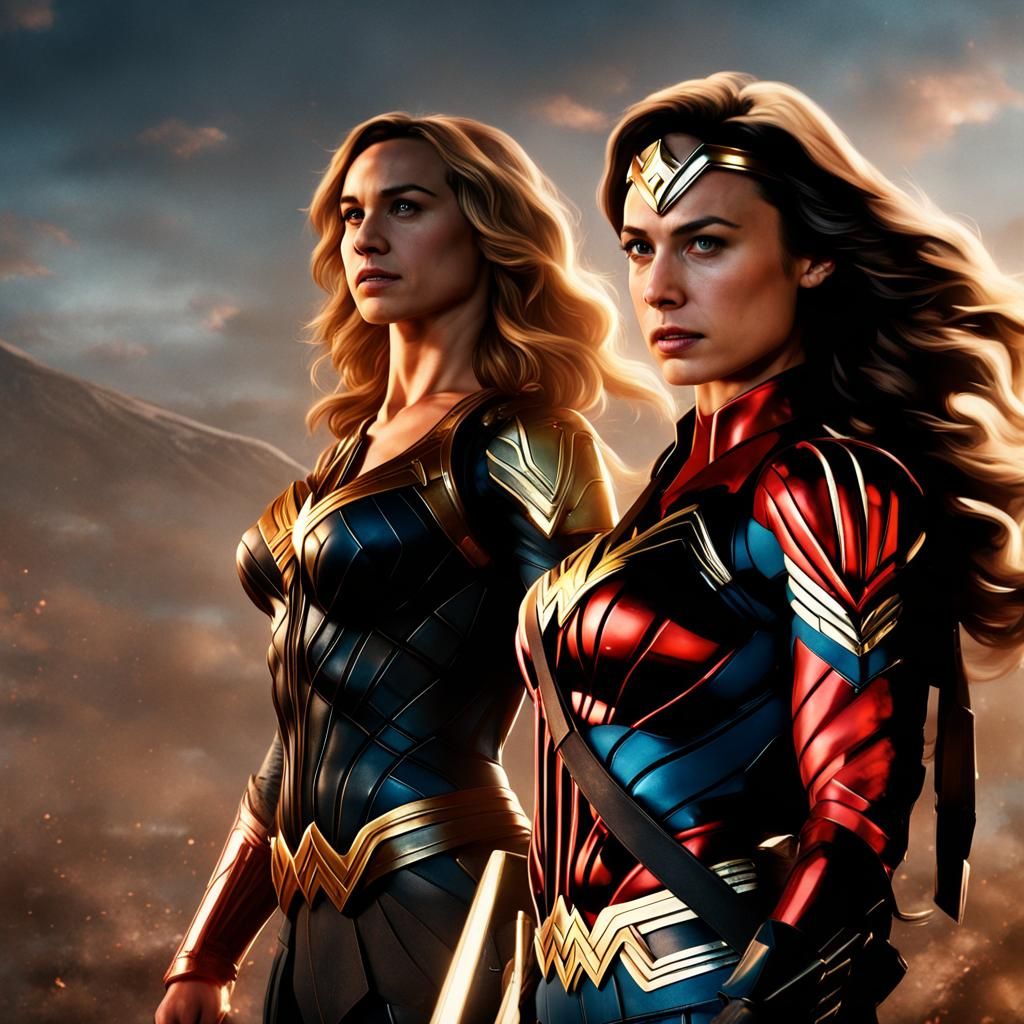 Brie Larson and Gal Gadot as Swapped Superheroes