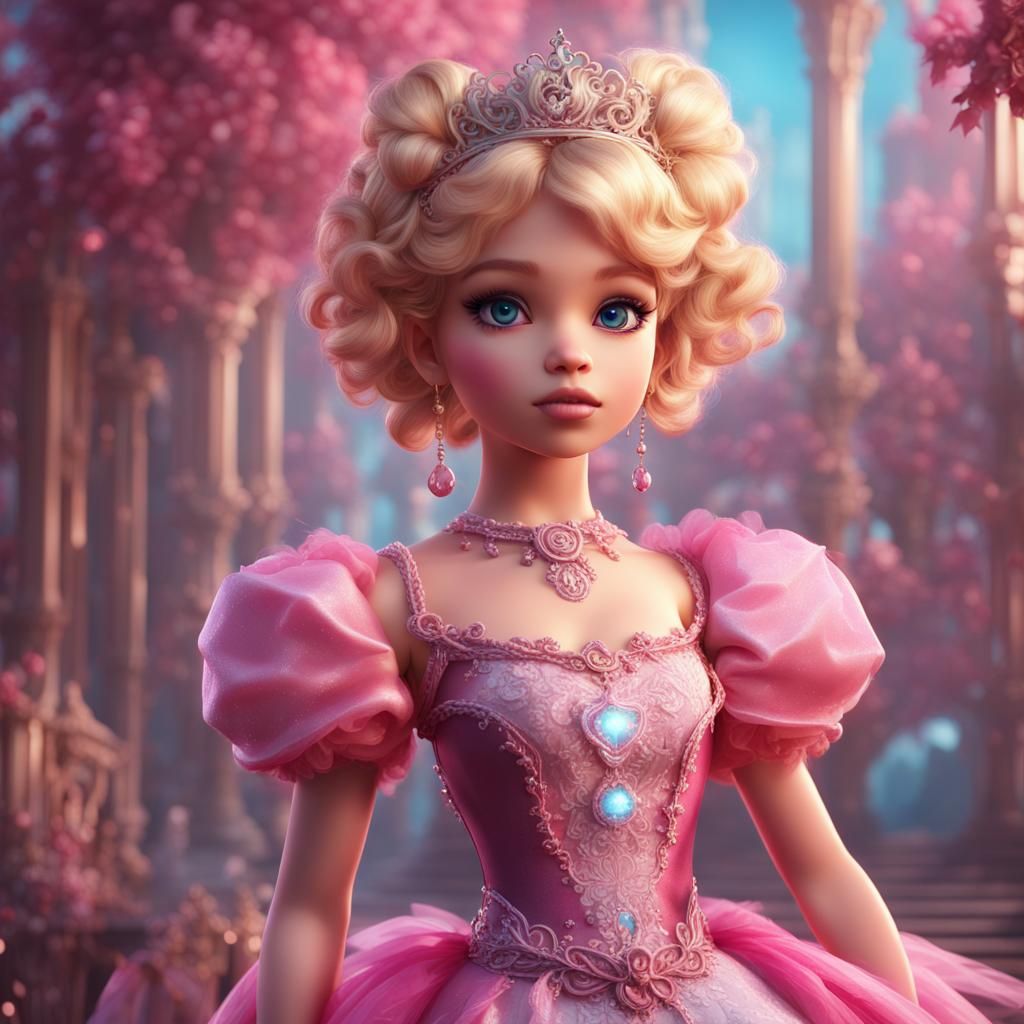 Boy as Princess and Barbie: Detailed Fantasy Art