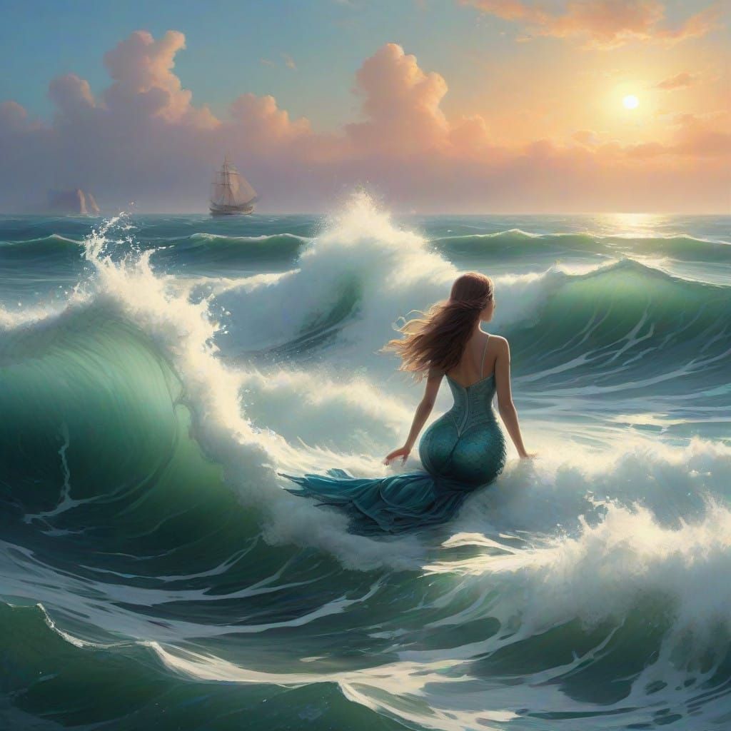 Ocean and mermaid