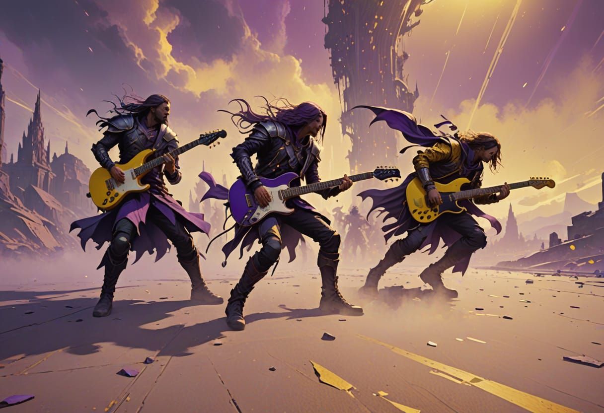 Electric Rock Band Performs Under Bright Spotlights in Deep ...