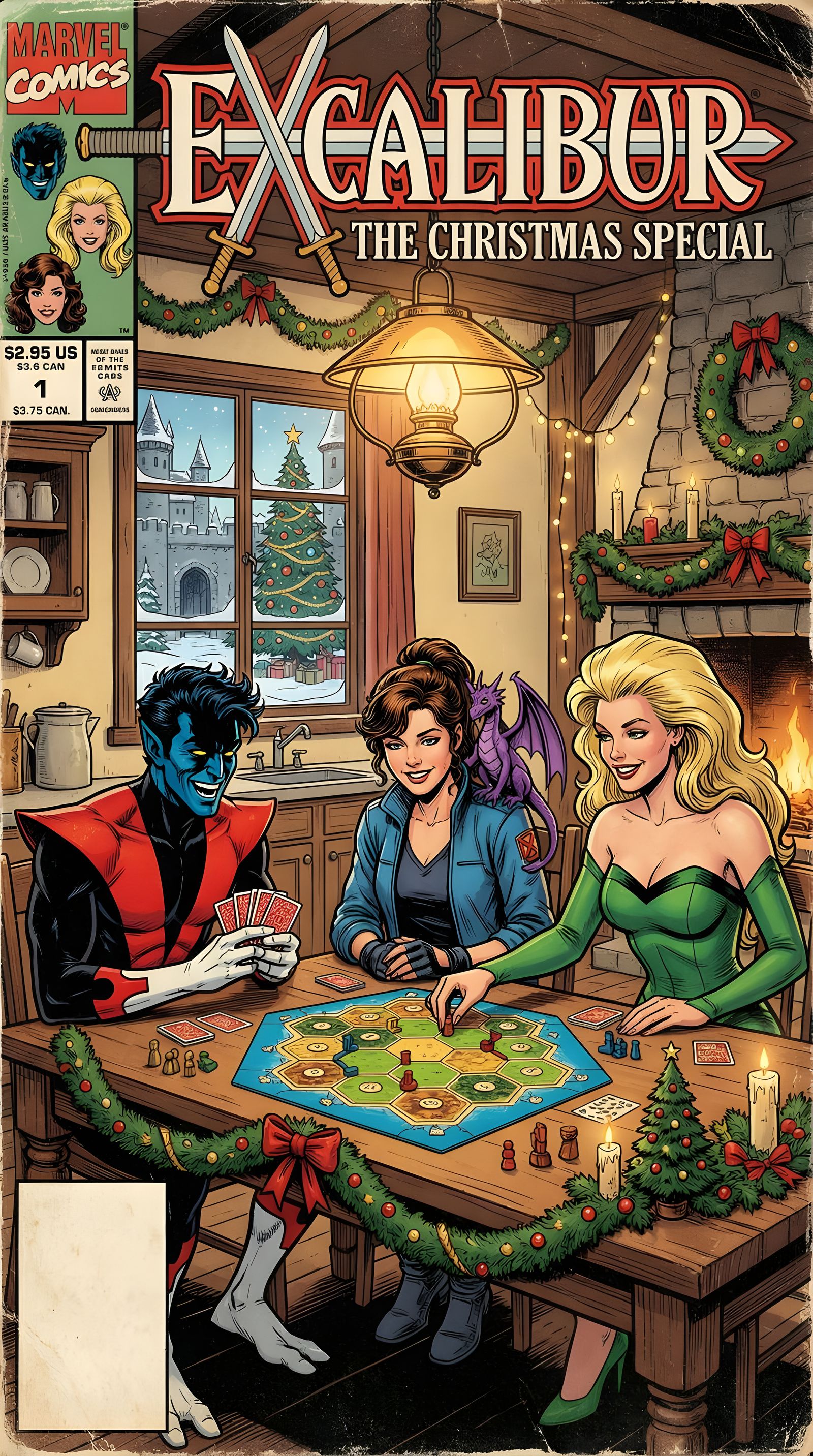 Excalibur Christmas Special: 90s Marvel Comic Cover