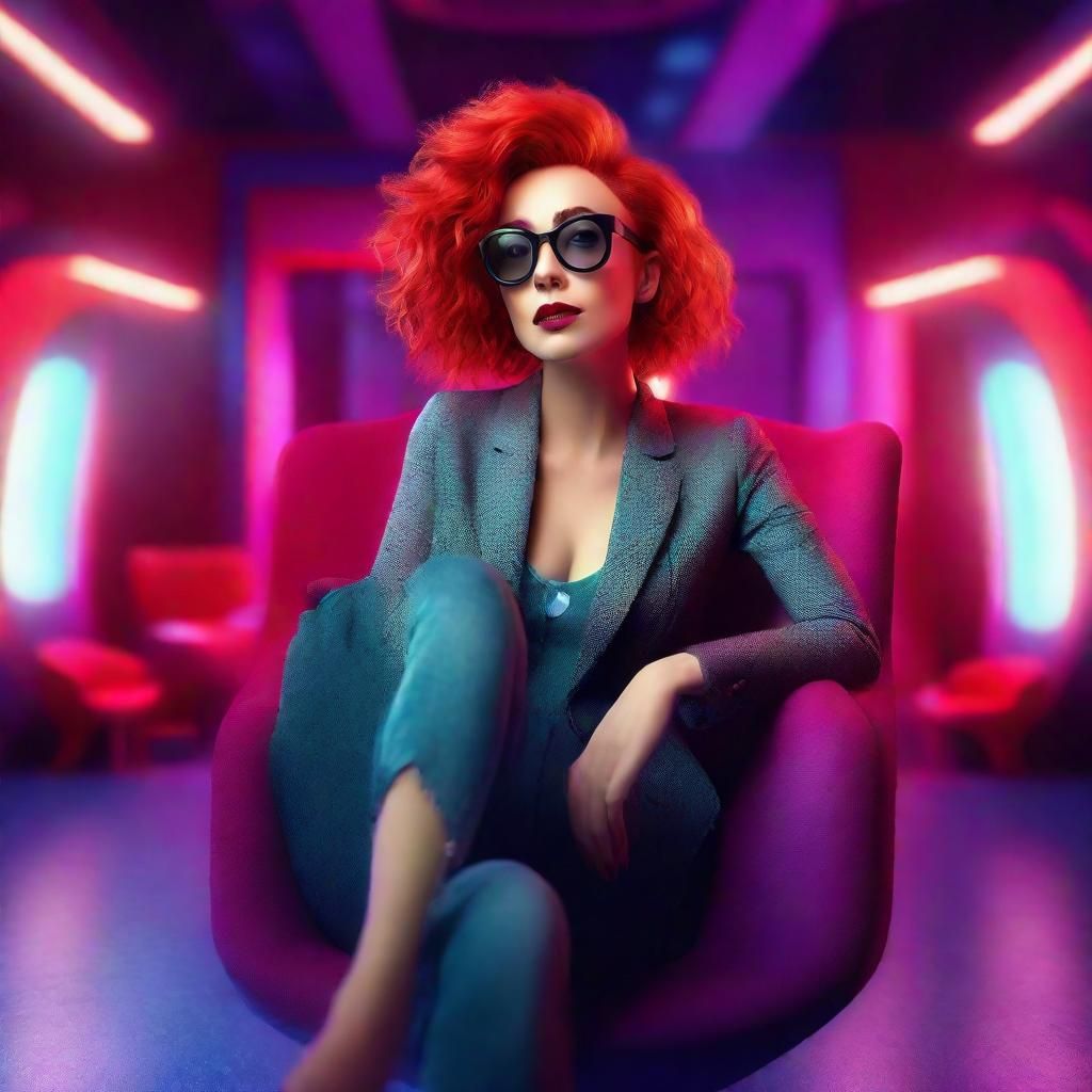 Woman with Red Hair in Pixar-Inspired 3D Art