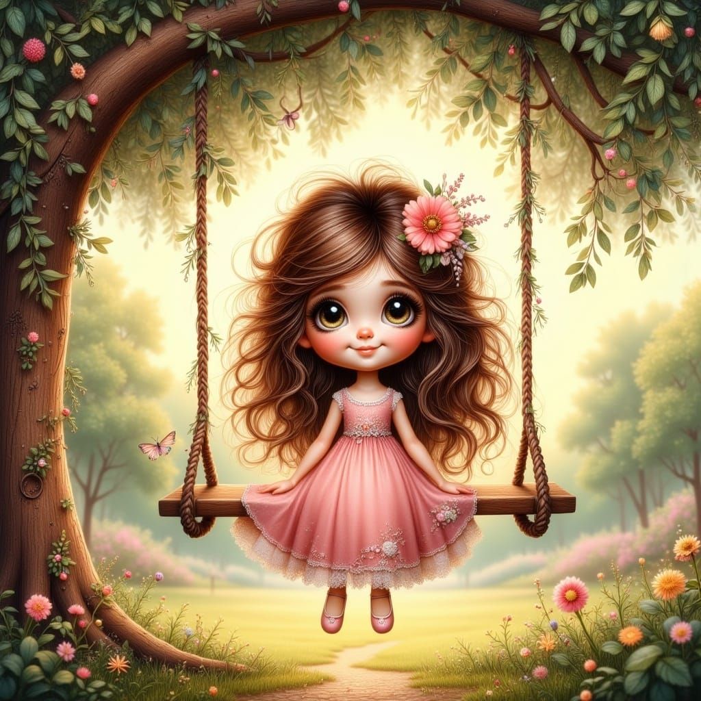 Full body pose, a charming illustration of a <lora:Whimsical...