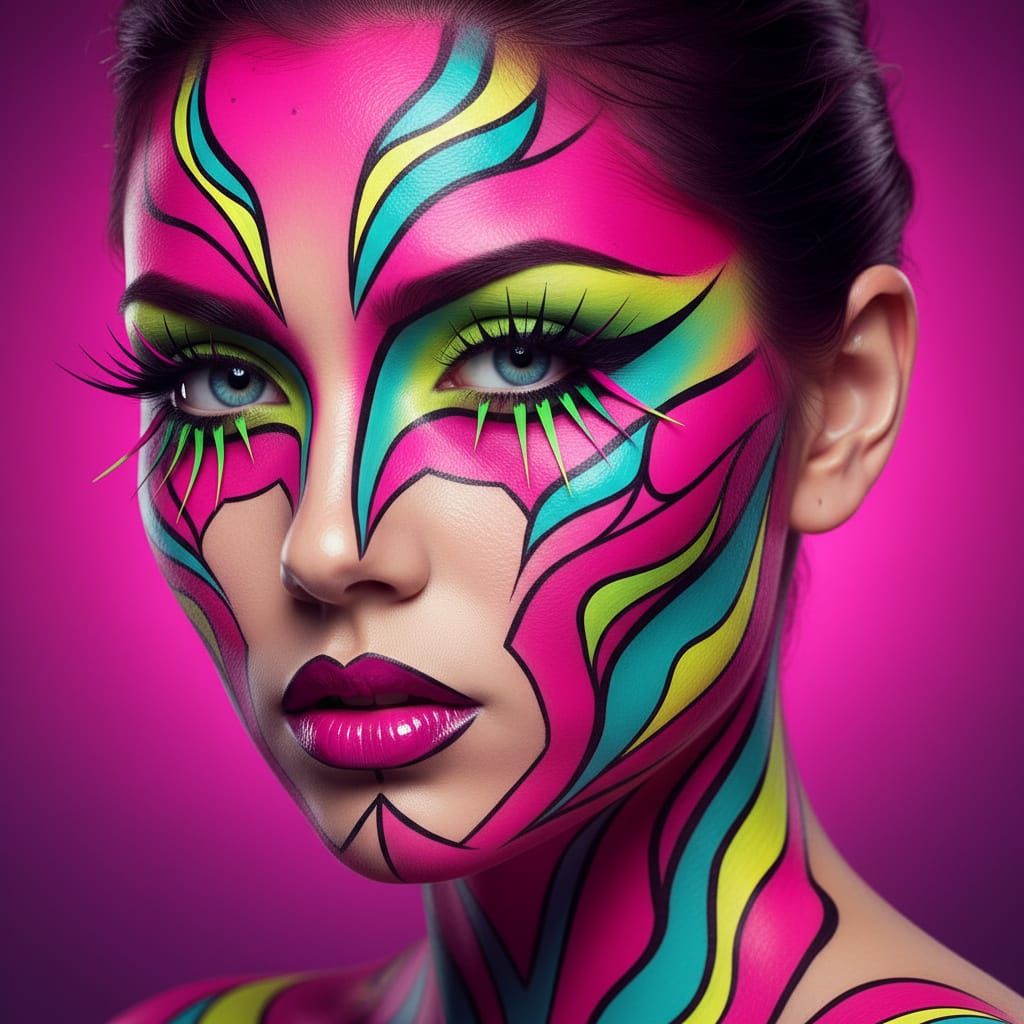 Pop Art Beauty: Avant-Garde Makeup Portrait