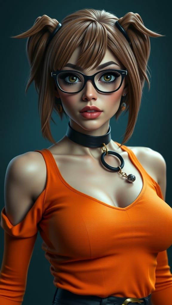 Sultry Velma from Scooby-Doo in Ultra-Realistic Portrait