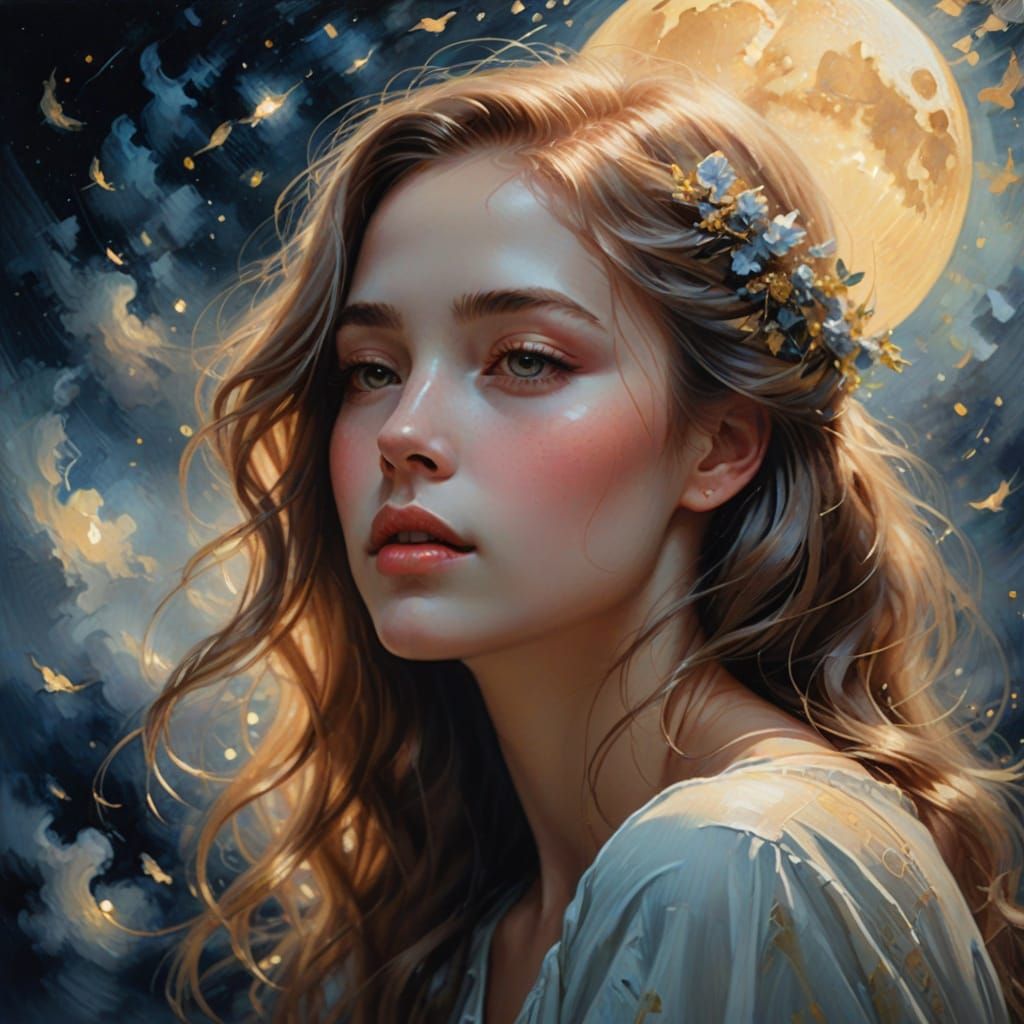 Romantic Surrealism: Woman Kissed by Sunlight