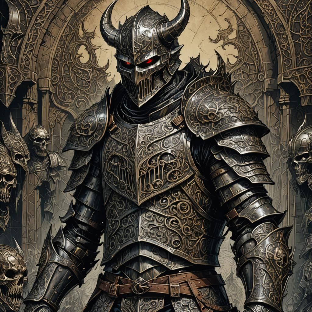 Demon Knight in Academic Art Style