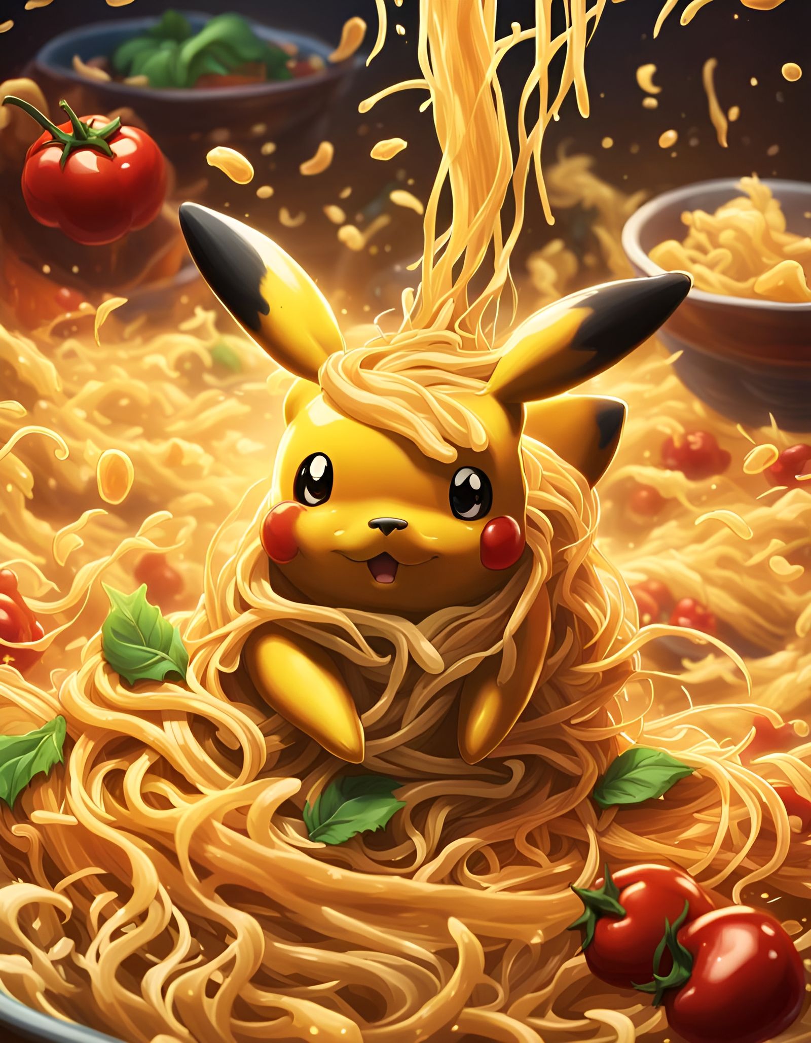 The. Pikacu is pasta making .