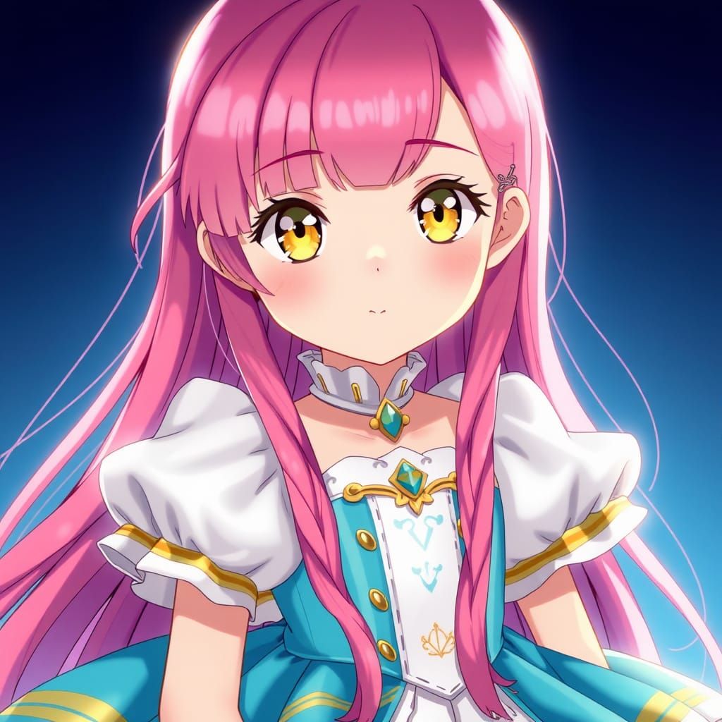 Anime Girl in Cyan Dress, Ghibli Style