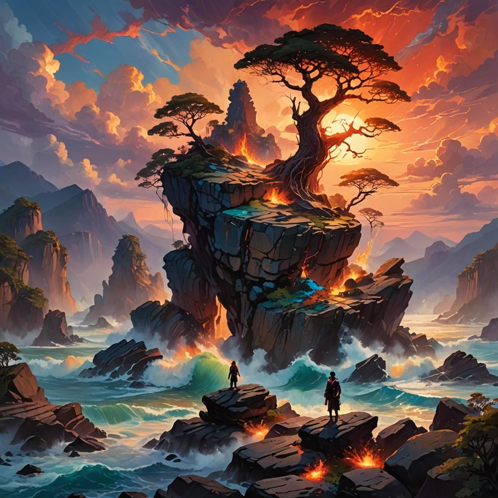 A vivid depiction of the Dirawong, a powerful Aboriginal spi...