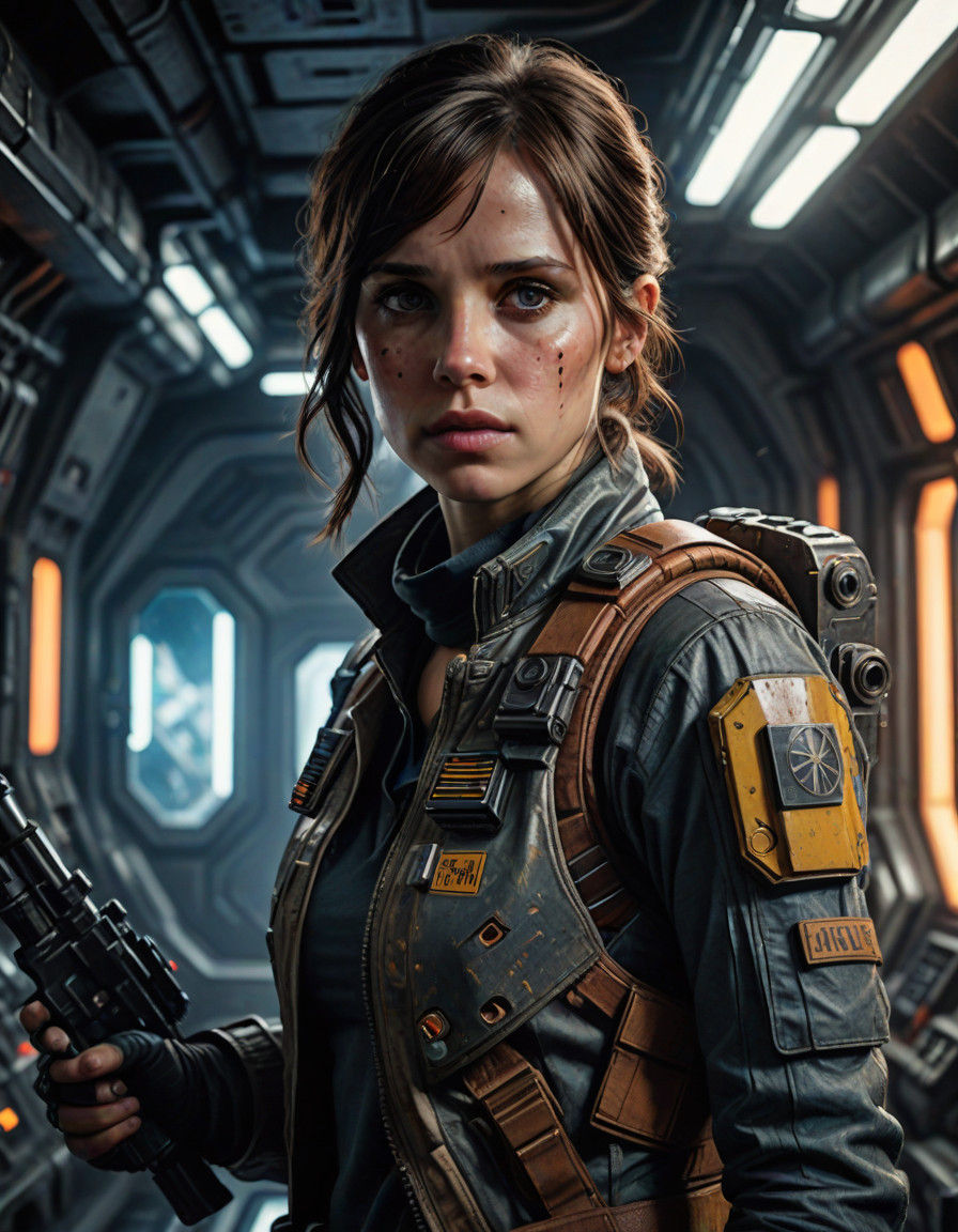 Cinematic Portrait of a Rebel Heroine in Gritty Industrial S...