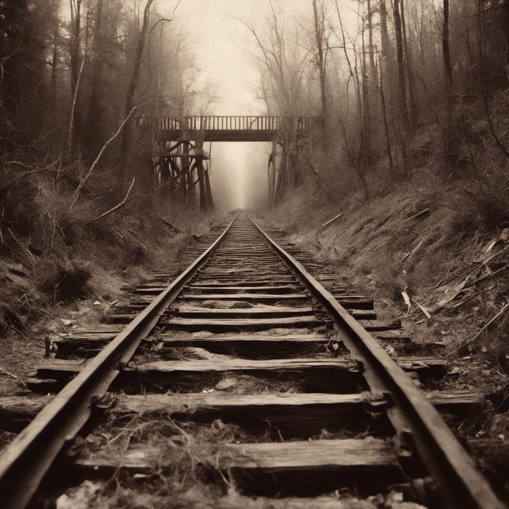 20th Century Limited Train on Wooden Trestle