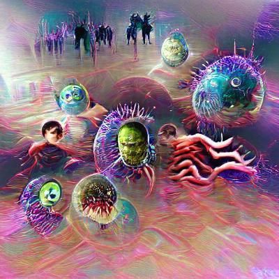 Surreal Infected Landscape in Dreamlike Style