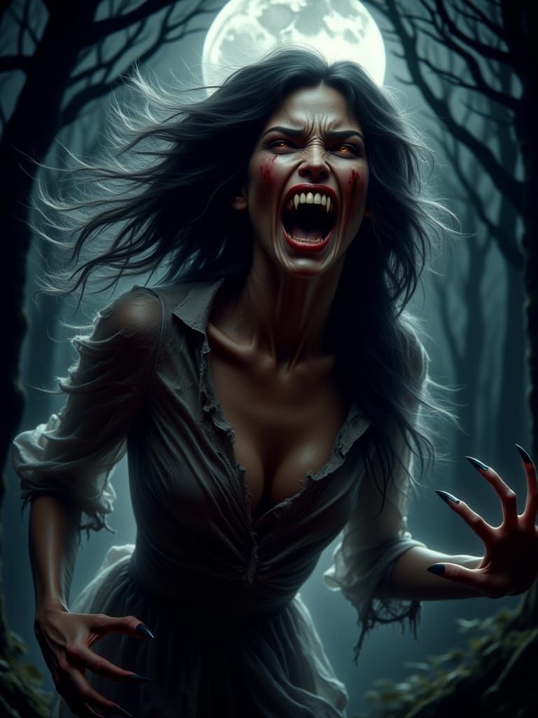 Werewolf Transformation in Dark Fantasy Style