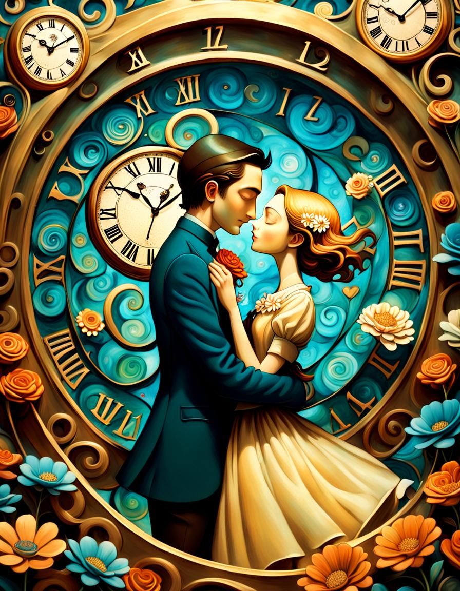 Romantic Time-Loop Embrace in Lacombe Style