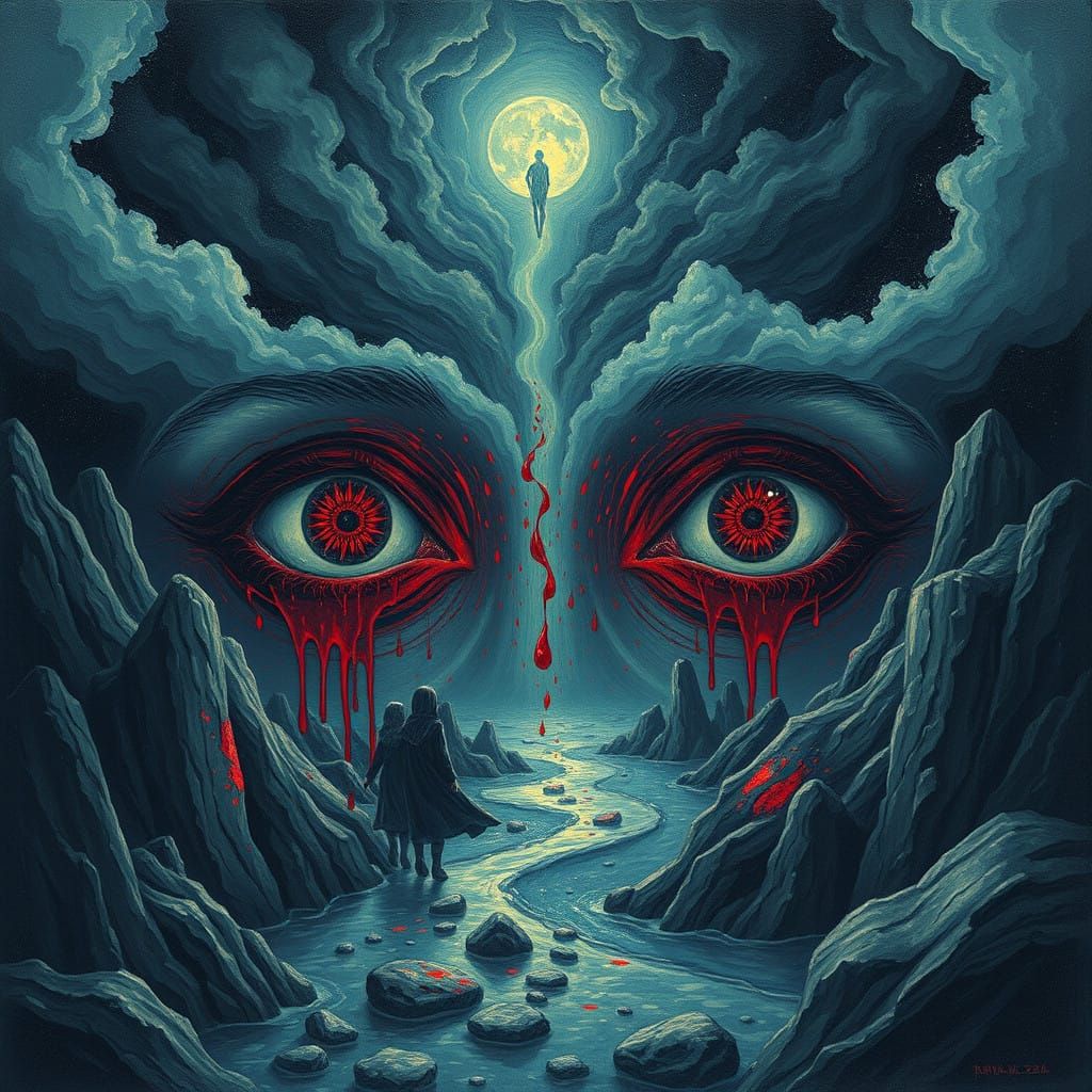 Eternal Bleeding Eyes in Hypnotic Surrealism