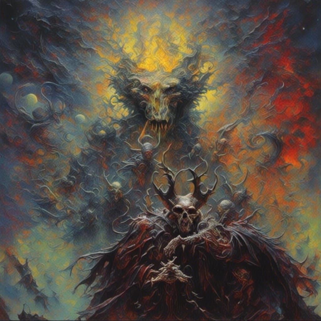 Surreal Creature in Impasto Style