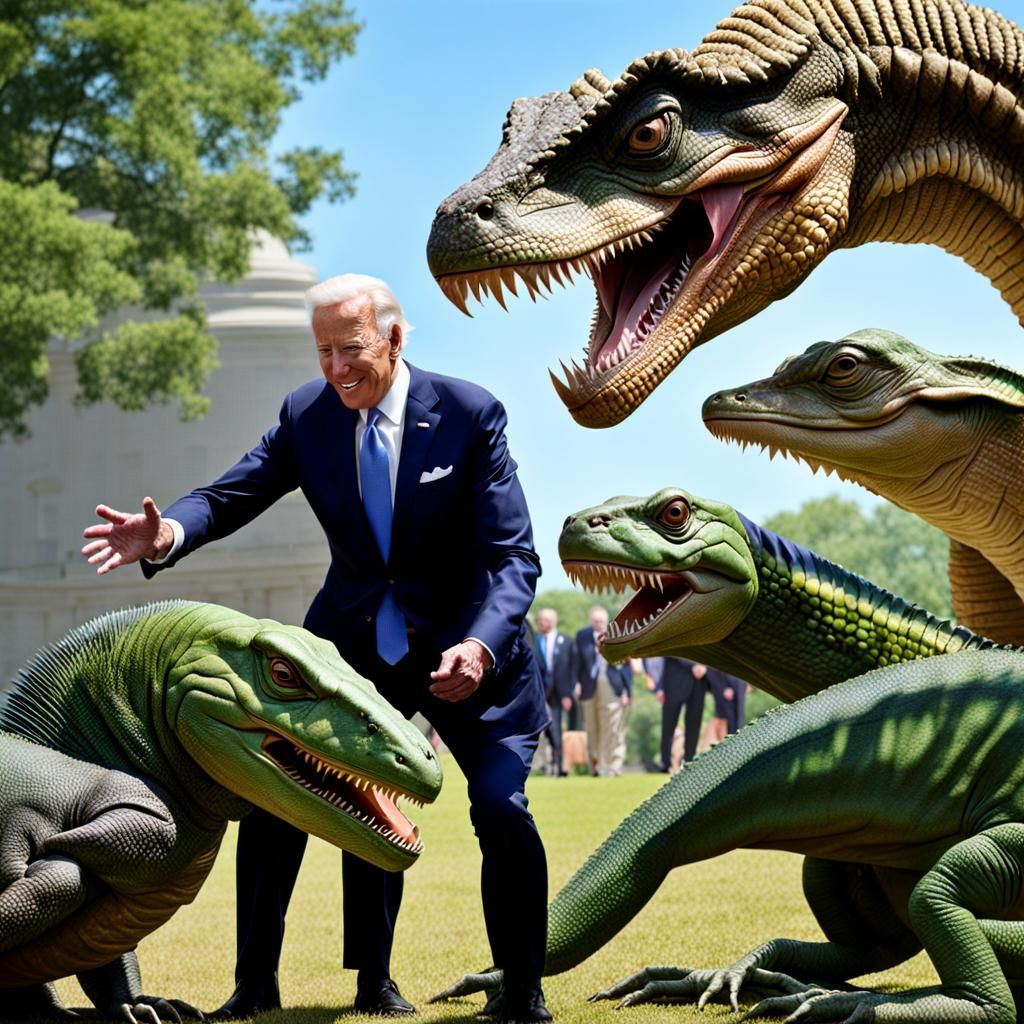 Presidential Handshake with Extraterrestrial Reptiles