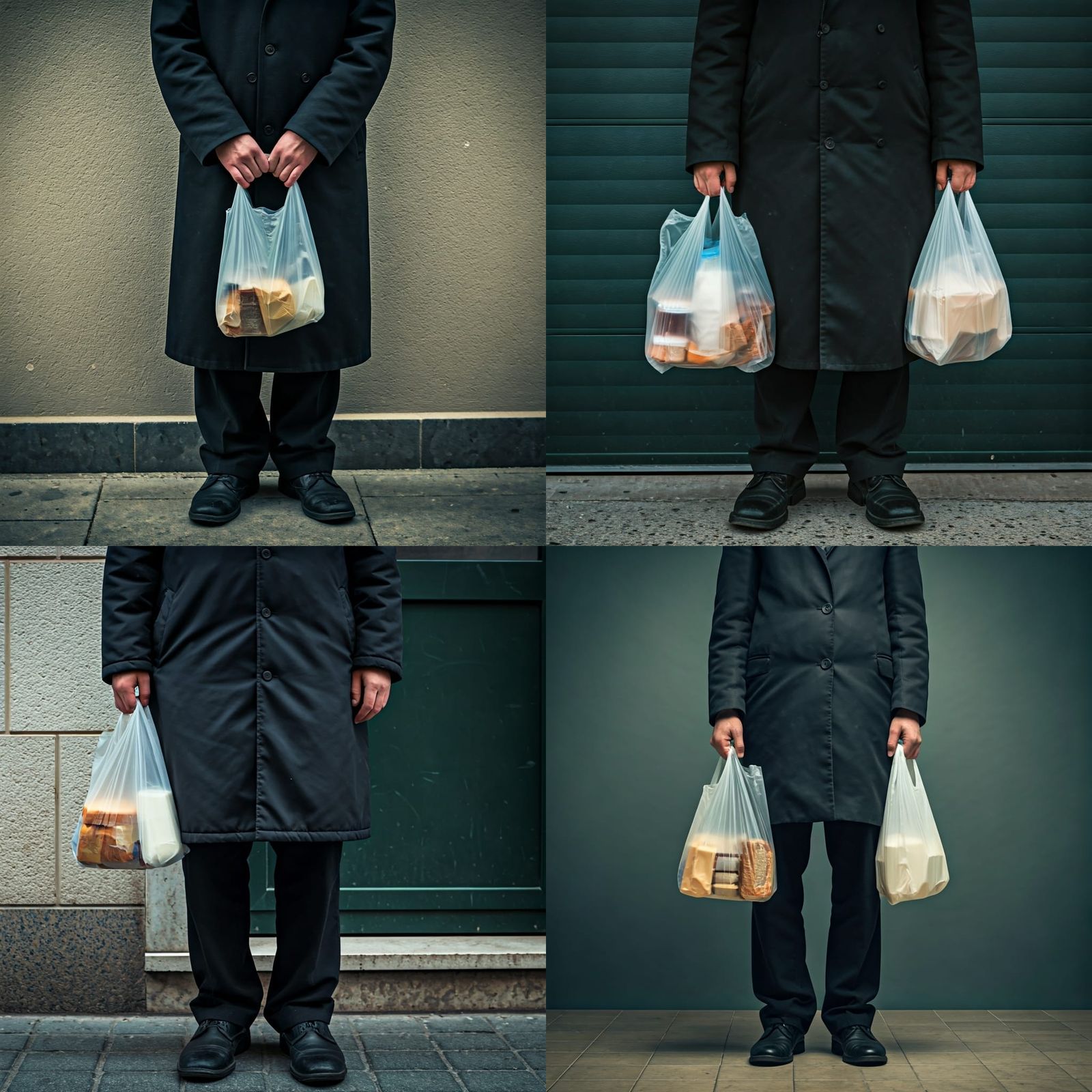 Grocery Bag Held by Hasidic Man in Daylight