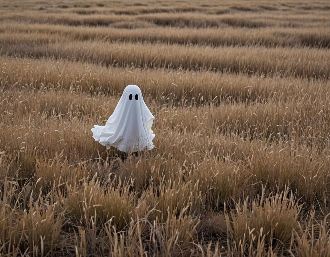 Adorable Sheet Ghost on the Prairie