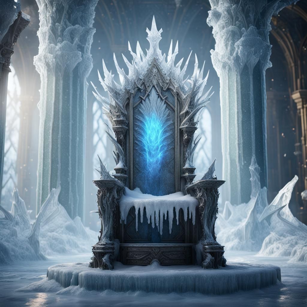 Ice Crown on Throne: Detailed Matte Painting