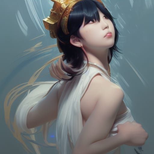 Hyperdetailed Portrait of Japanese Idol in Digital Art Style