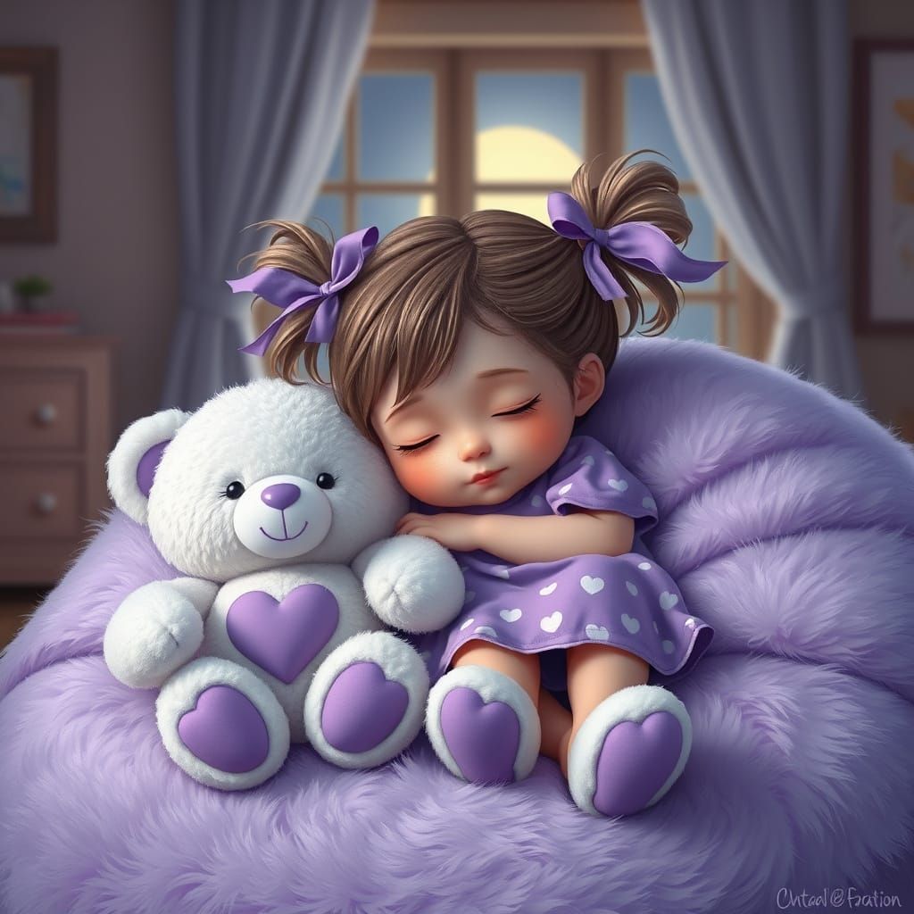 whimsical ultra realistic  little girl with messy hair and t...