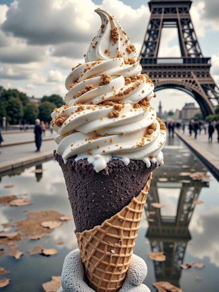 Luxurious Parisian Ice Cream Cone