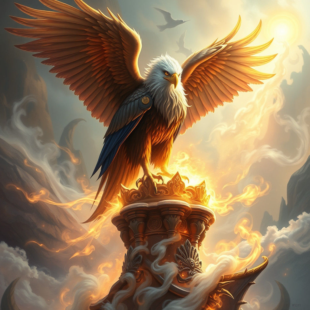 Eagle Wizard in a Mystical Landscape