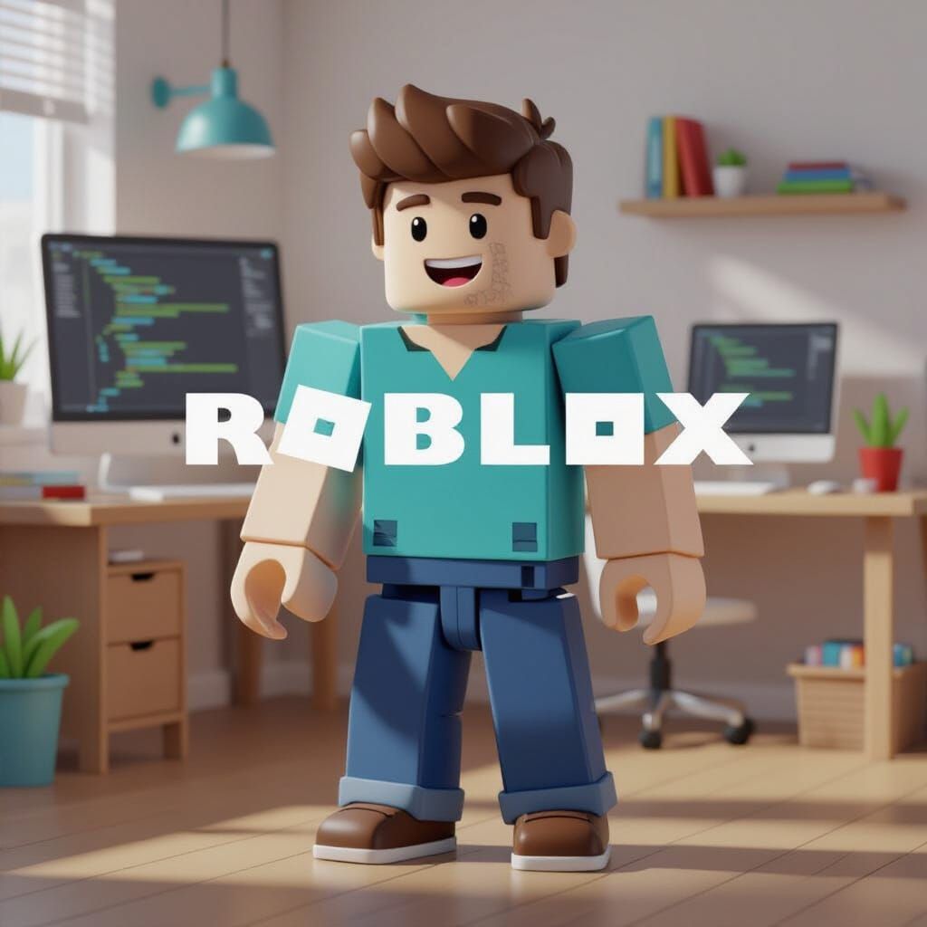 Roblox Noob in Rainy Cyberpunk Cityscape