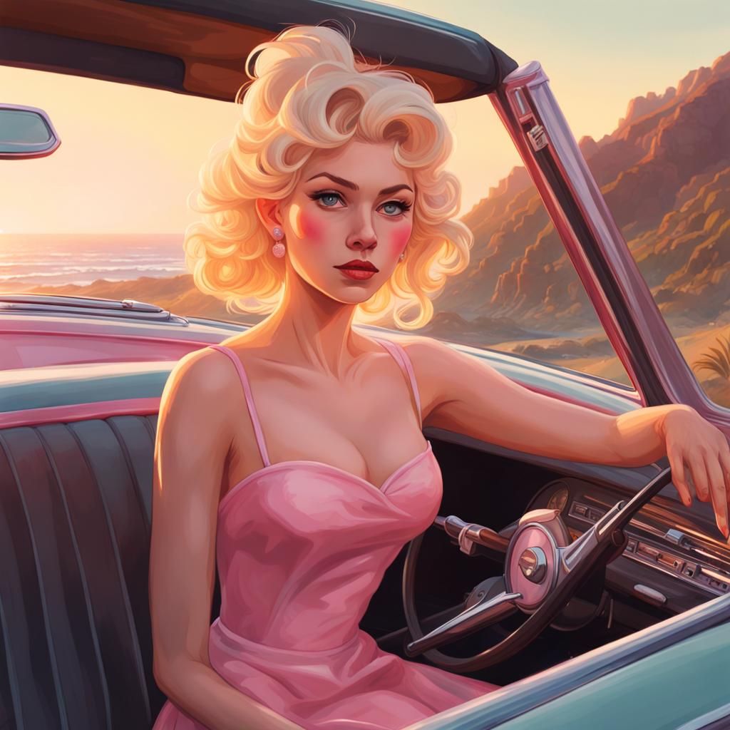 Pig Humanoid Drives Convertible: Jim Henson Style