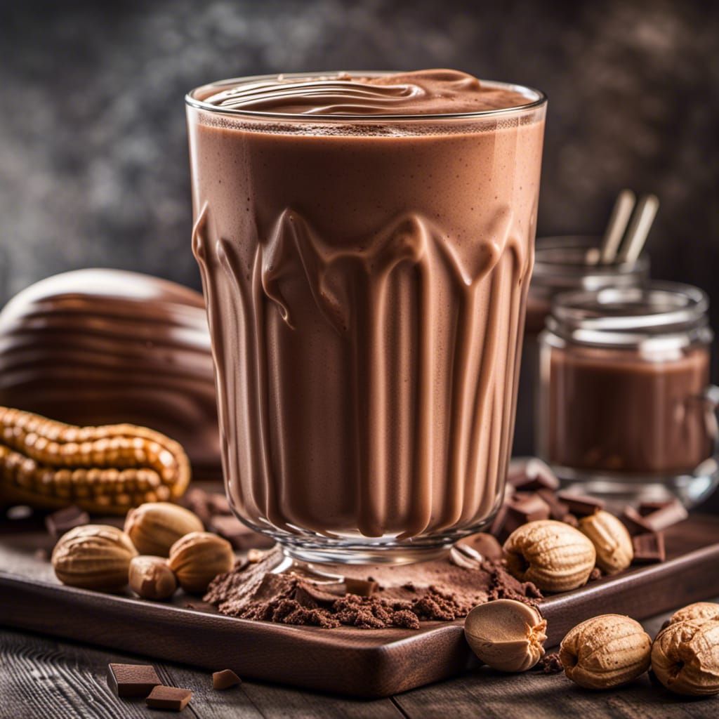 Hyperrealistic Chocolate Peanut Butter Smoothie
