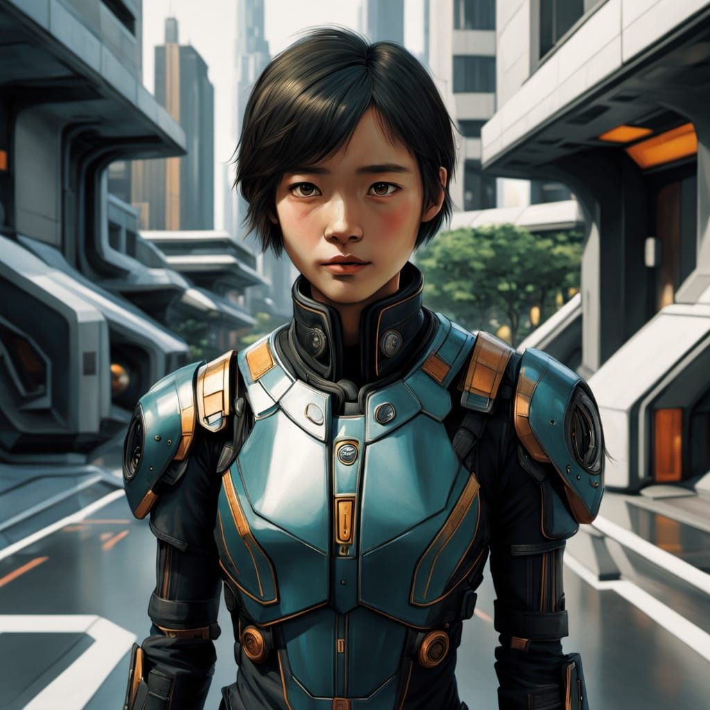 Steampunk Grandfather Pilots Drone Through Cyberpunk City